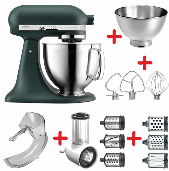 Set-Angebot C KitchenAid Artisan Premium 185 farbig plus 8 Teile PEBBLED PALM