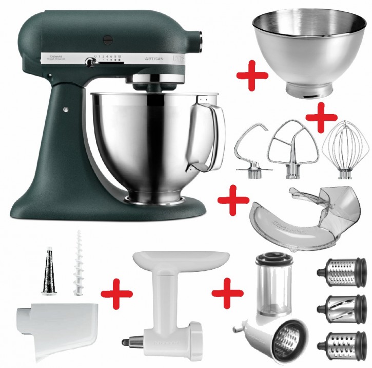 Set-Angebot B KitchenAid Artisan Premium 185 farbig plus 9 Teile PEBBLED PALM