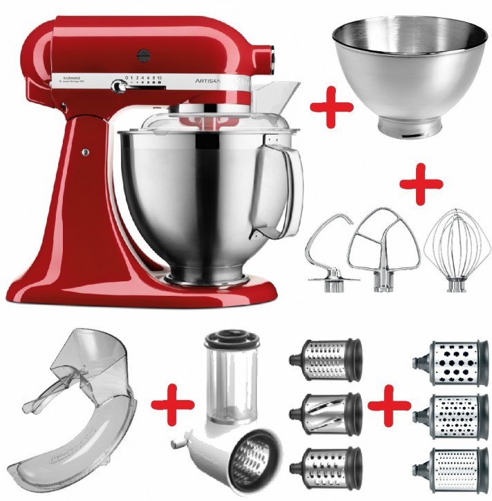 Set-Angebot C KitchenAid Artisan Premium 185 farbig plus 8 Teile EMPIRE ROT