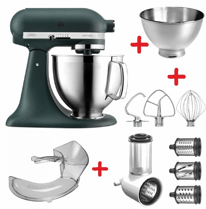 Set-Angebot E KitchenAid Artisan Premium 185 farbig plus 7 Teile PEBBLED PALM