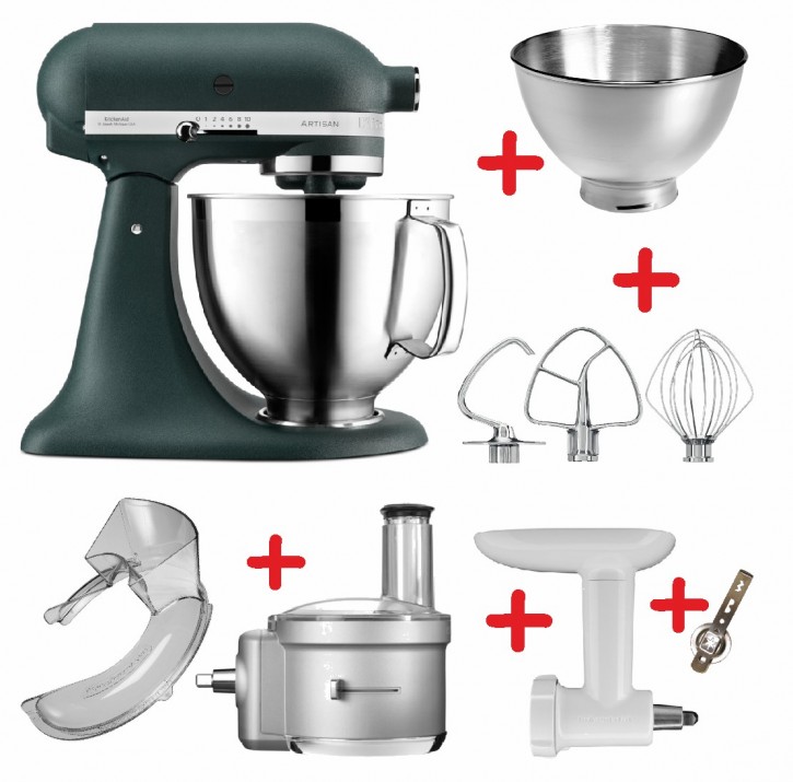 Set-Angebot F KitchenAid Artisan Premium 185 farbig plus 9 Teile PEBBLED PALM