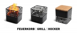 höfats Cube rostig Feuerkorb | Grill | Hocker